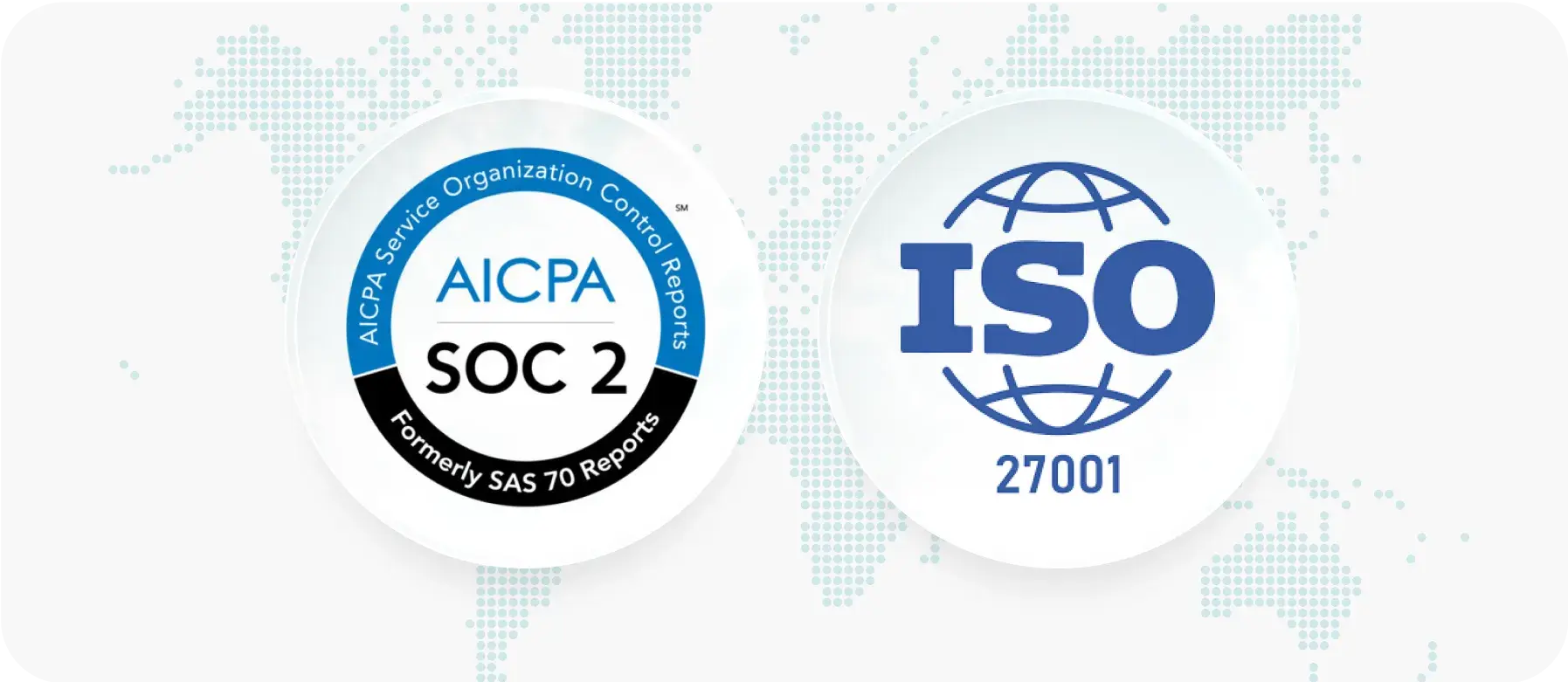 SOC 2 and ISO 27001 compliance certifications